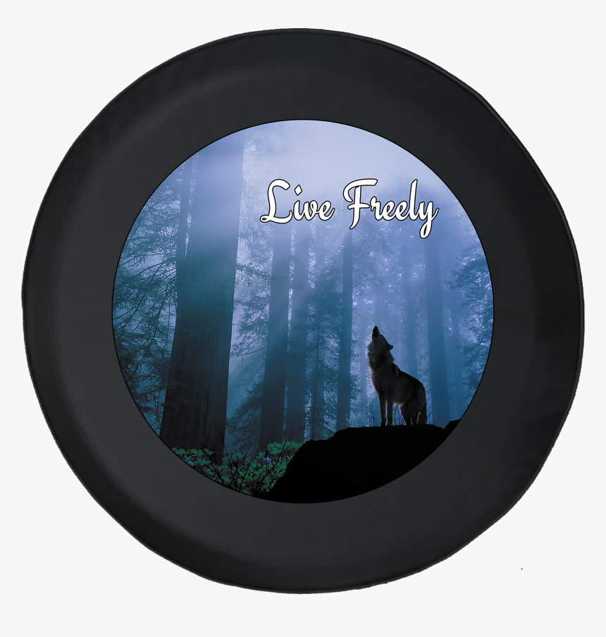 Live Freely Lone Wolf Howling Spare Tire Cover Fits - Lone Wolf Facebook Cover, HD Png Download, Free Download