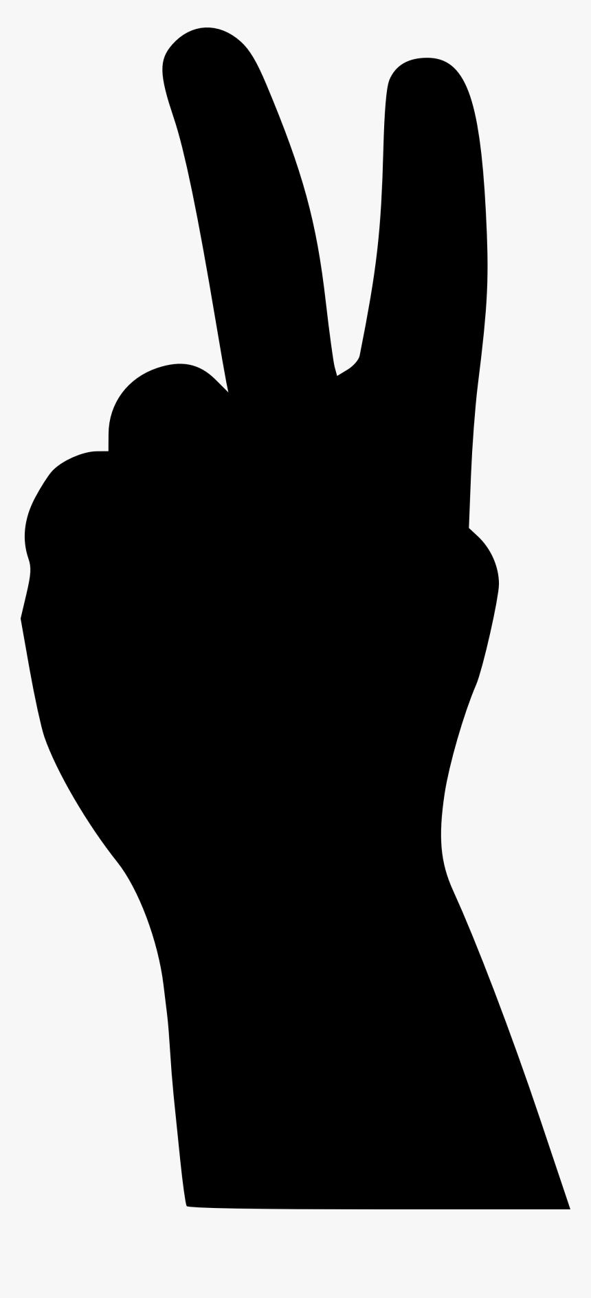 Free Earth Clipart - Peace Sign Fingers Silhouette, HD Png Download, Free Download