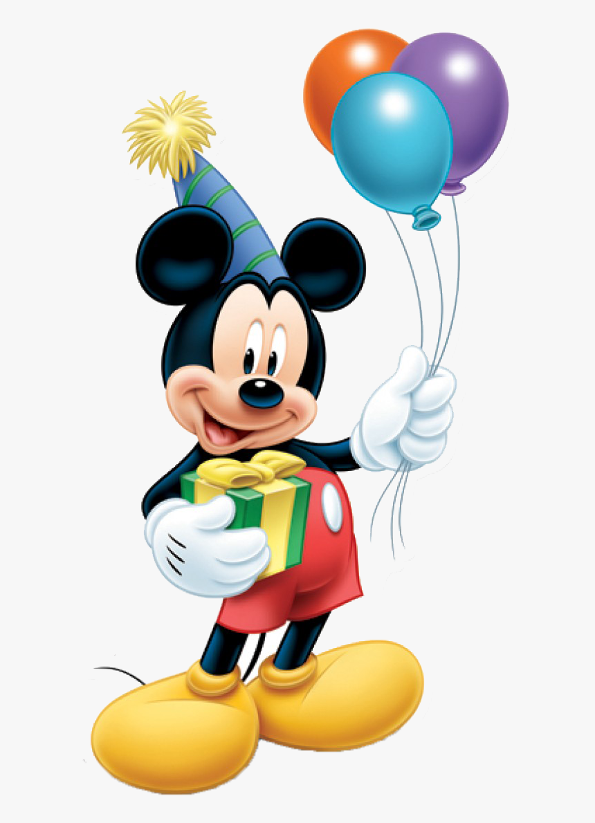 Mickey Balloon Minnie Birthday Mouse Standee Clipart - Birthday Mickey Mous...