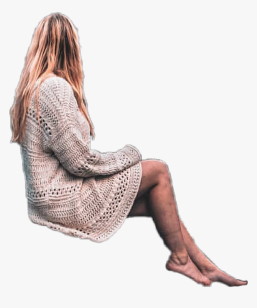 #girl #sitting #woman #back #longhair - Girl Sitting Back Png, Transparent Png, Free Download