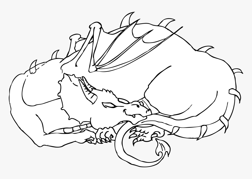 This Free Icons Png Design Of Sleeping Dragon - Sleeping Dragon Colouring Pages, Transparent Png, Free Download