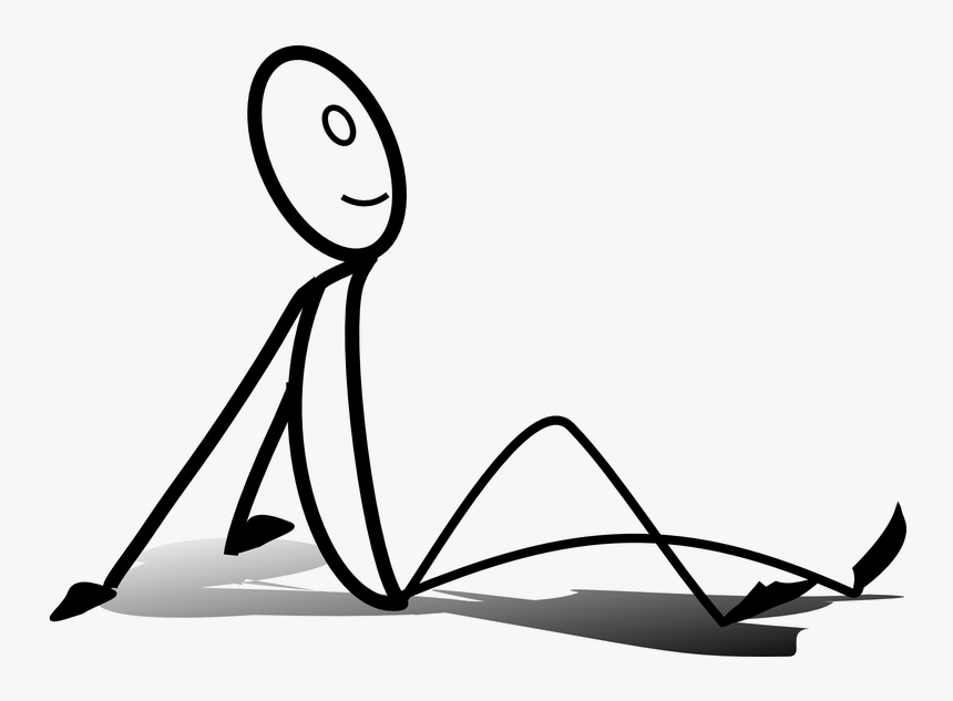 Stickman, Sit, Relax, Watch, Smile, Friendly, Design - Stick Figures Sitting Down, HD Png Download, Free Download