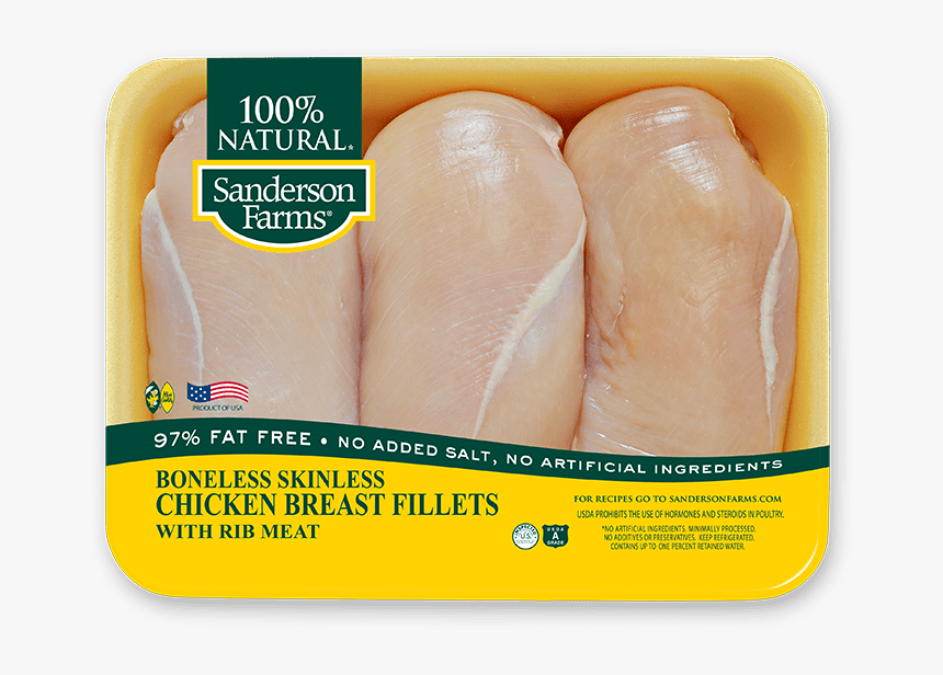 Boneless Skinless Chicken Breast Fillets With Rib Meat - Sanderson Farms Chicken Breast, HD Png Download, Free Download