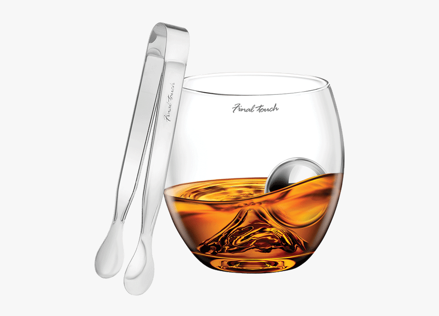 On The Rocks Glass With Steel Ball Set - Old Fashioned Glass, HD Png Download, Free Download