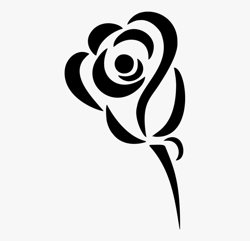 Petal,plant,flower - Breast Cancer Symbol In Black And White, HD Png Download, Free Download