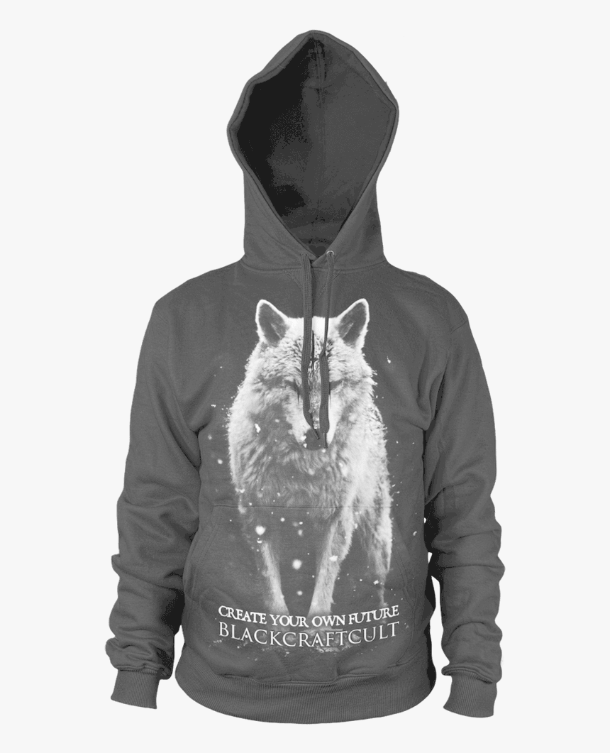 Hooded Pullover Sweater - Black Craft Cult Lone Wolf, HD Png Download, Free Download