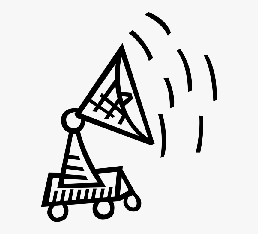 Vector Illustration Of Satellite Dish Parabolic Antenna, HD Png Download, Free Download