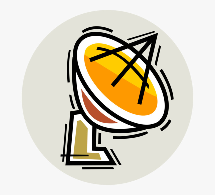 Vector Illustration Of Satellite Dish Parabolic Antenna - Circle, HD Png Download, Free Download