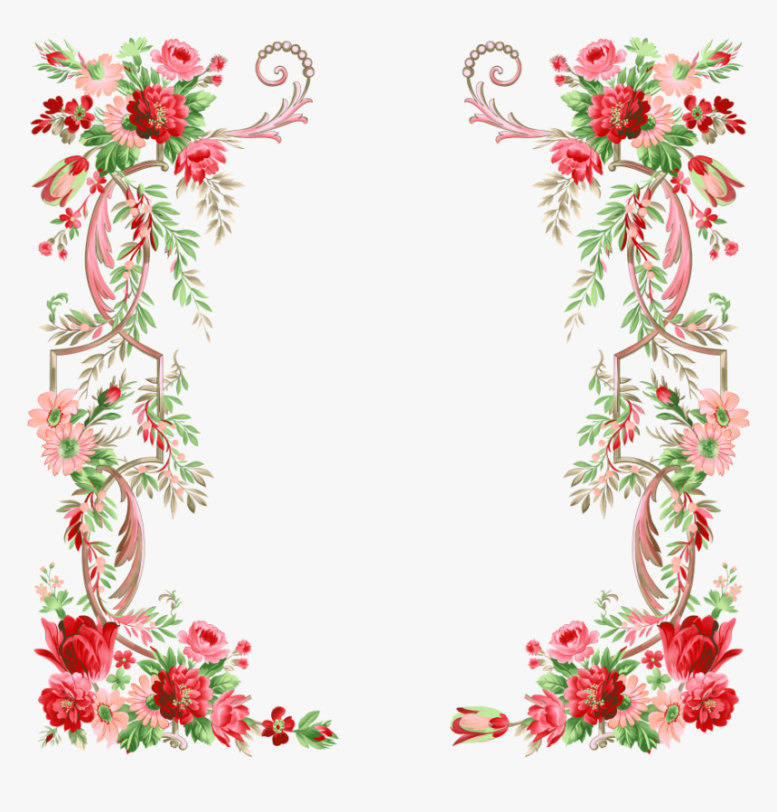 Clip Art Molduras Com Flores - Floral Border Design Transparent, HD Png Download, Free Download