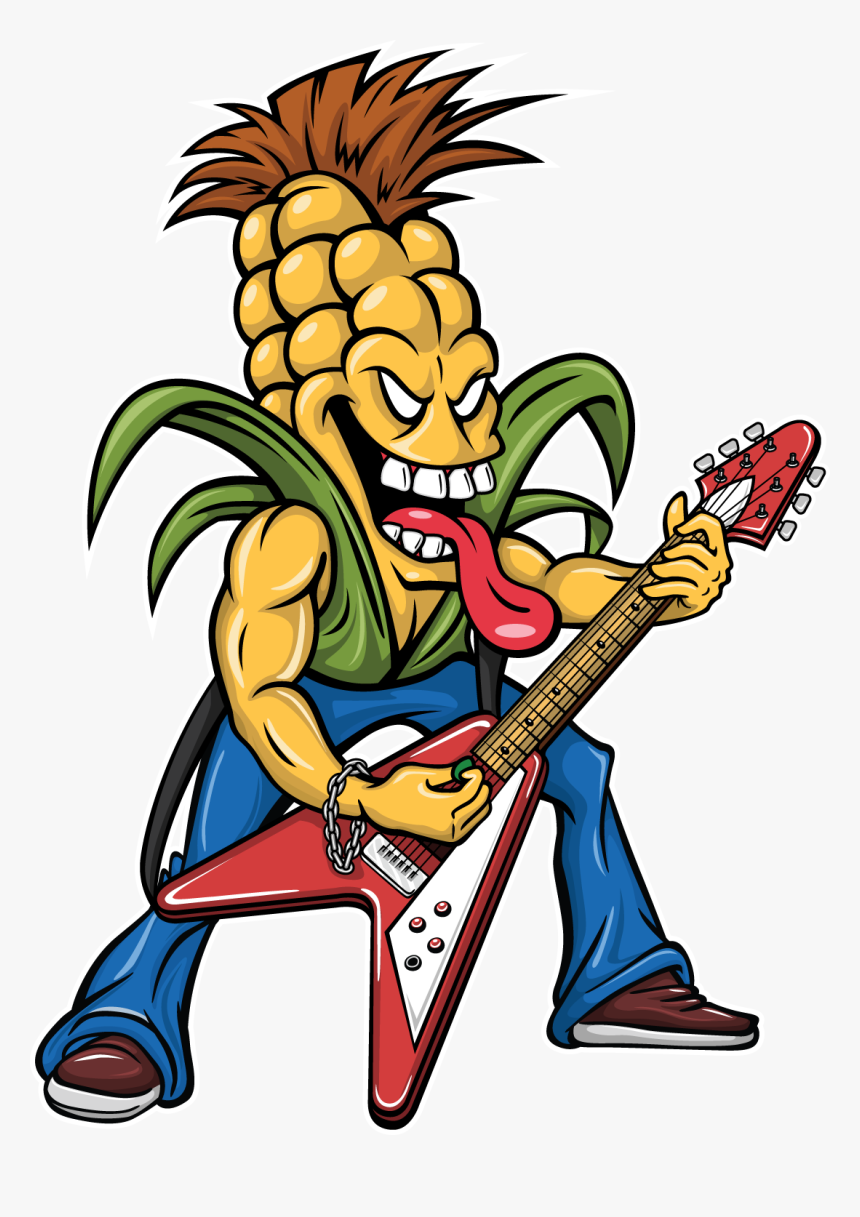 Guitar Clipart Metal - Corn With Guitar, HD Png Download, Free Download