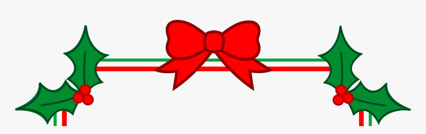 Christmas Frame Border Holly Ribbon - Transparent Christmas Border Art, HD Png Download, Free Download
