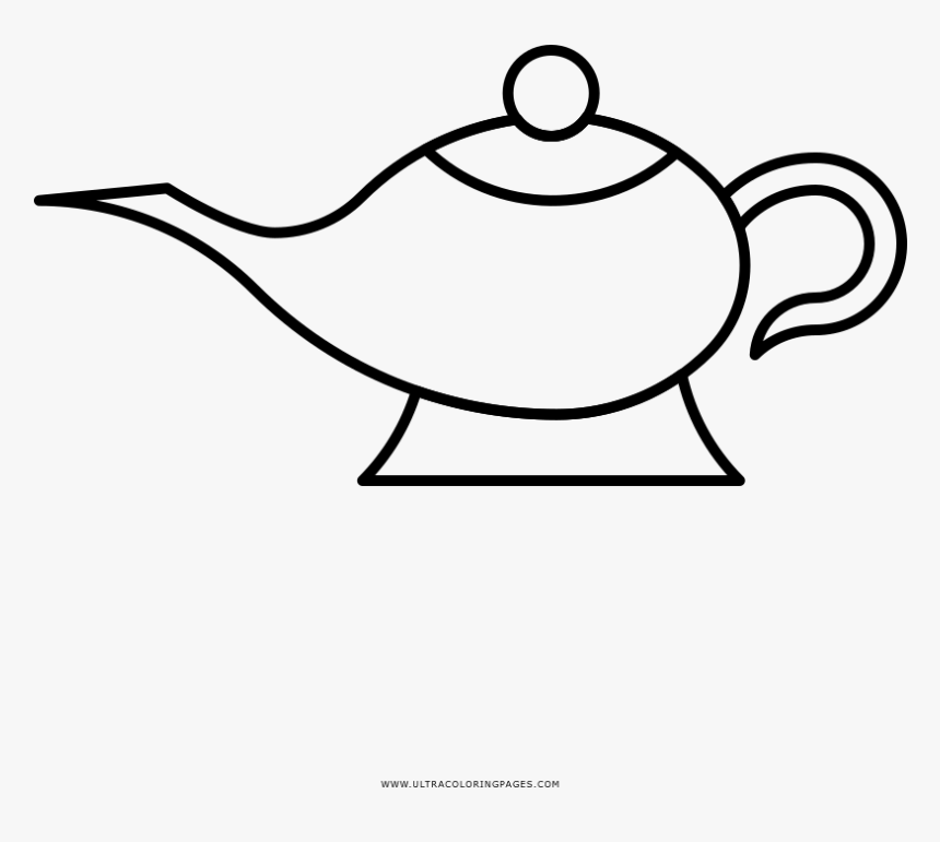 Genie Lamp Coloring Page - Aladdin Genie Coloring Pages, HD Png Download, Free Download