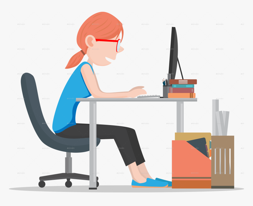 Clipart Female Office Worker, HD Png Download, Free Download