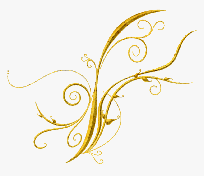 Transparent Swirl Divider Png - Gold Border Flower Png, Png Download, Free Download