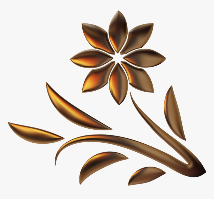 Golden Flower Png - Background Golden Flower Png, Transparent Png, Free Download