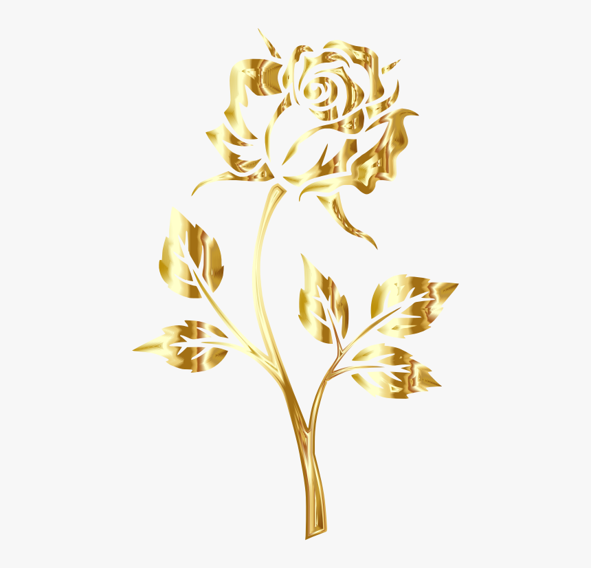 Golden Rose Png Pic - Transparent Background Golden Flower Png, Png Download, Free Download