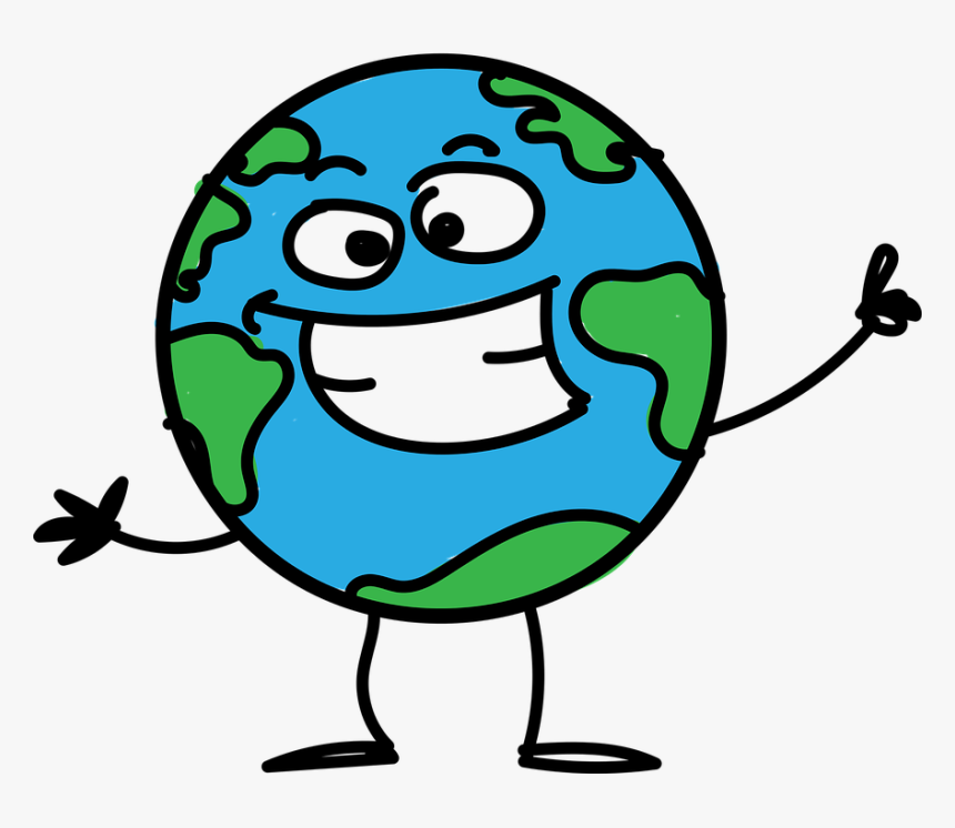 Planeta, Terra, Desenho Animado, Mundo, Continentes - Cartoon World Transparent, HD Png Download, Free Download