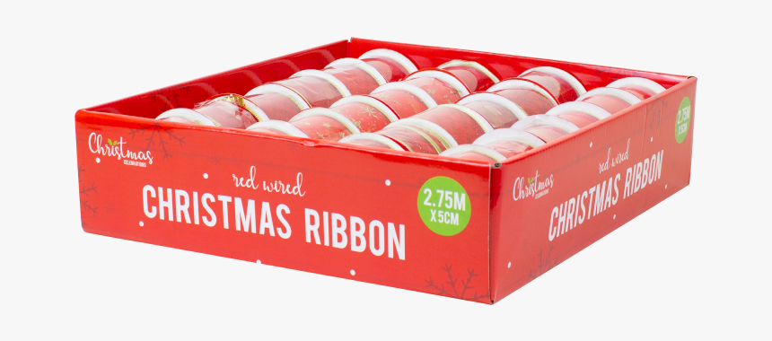 Red Christmas Wired Ribbon - Box, HD Png Download, Free Download