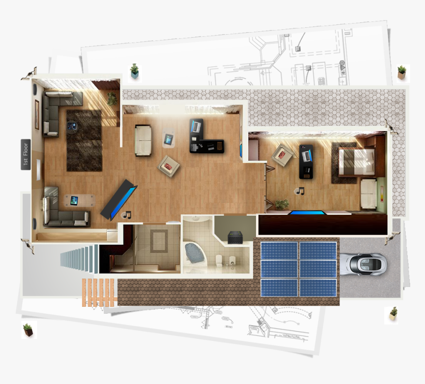 Floor Plan Smart Home, HD Png Download, Free Download