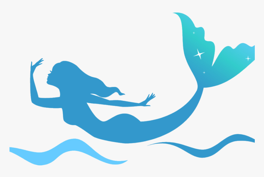 Mermaid Tail Blue Silhouette Transparent Image Clipart - Silhouette Mermaid Tail Clipart, HD Png Download, Free Download