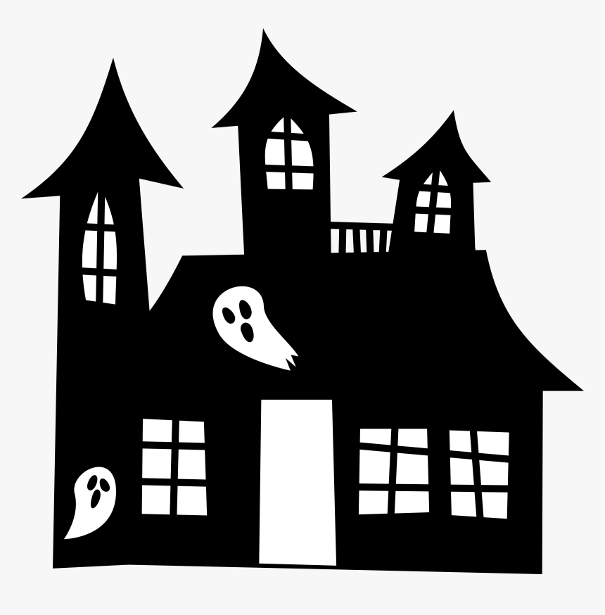 Haunted House Clip Art - Haunted House Silhouette Clipart, HD Png ...