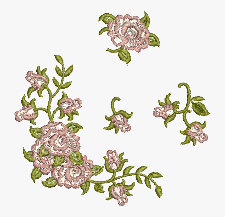 Clip Design Embroidery Png Royalty Free Library - Flower Embroidery Design Png, Transparent Png, Free Download