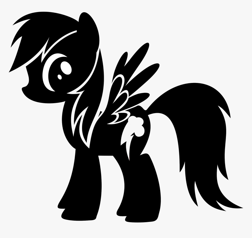 Transparent Ponytail Clipart - Rainbow Dash Silhouette, HD Png Download, Free Download