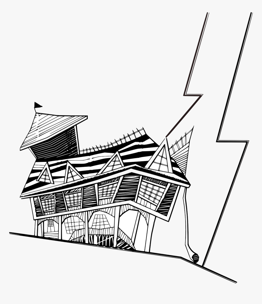Haunted House Building Free Picture - Crooked House Clipart, HD Png Download, Free Download
