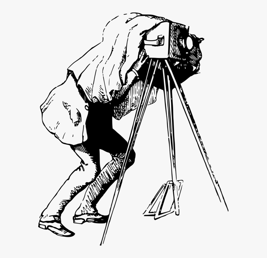 Drawing Photographer Camera Line Art Cc0 - Photographer Drawing Png, Transparent Png, Free Download