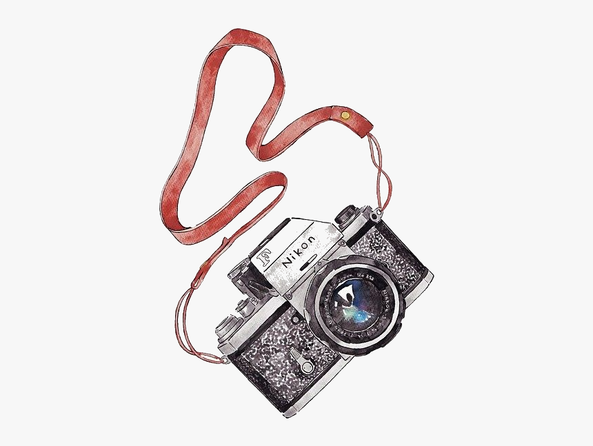 #polaroid #vector #illustration #pictureart #sketch - Watercolor Nikon Camera, HD Png Download, Free Download