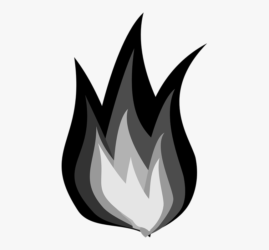 Fire, Flames, Burn, Heat, Gray, Black - Clip Art, HD Png Download, Free Download