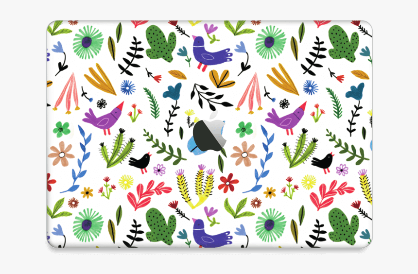 Pájaros Entre Flores Y Hojas Vinilo Macbook Air 2018- - Floral Design, HD Png Download, Free Download