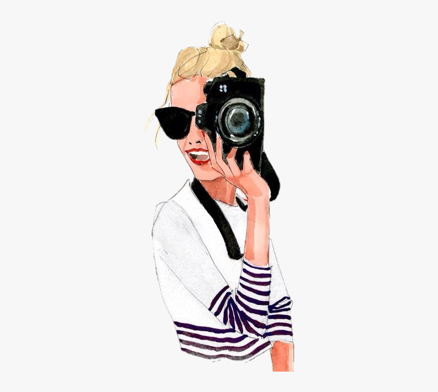 #cosmopolitan #girl #vector #illustration #pictureart - Fashion Illustration Of Photographer, HD Png Download, Free Download