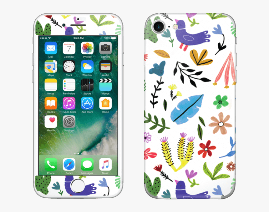 Pájaros Entre Flores Y Hojas Vinilo Iphone - Usams Ease Series For Iphone 7 Plus Gold, HD Png Download, Free Download