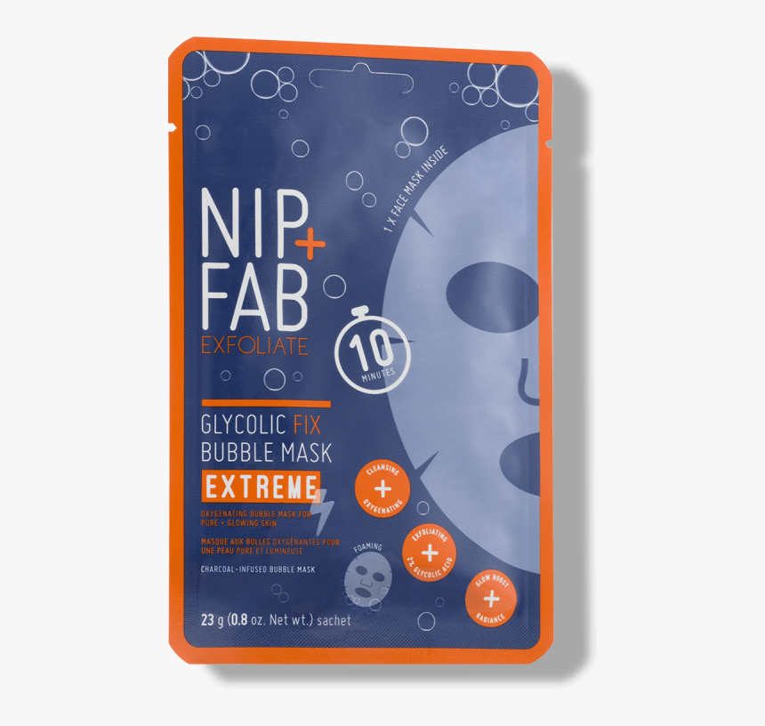 Glycolic Fix Bubble Mask Extreme Nip Fab - Nip And Fab Extreme Glow Gift Set, HD Png Download, Free Download