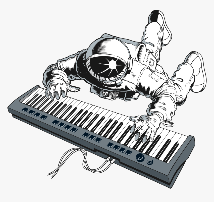 F - Astronaut Playing Piano, HD Png Download, Free Download