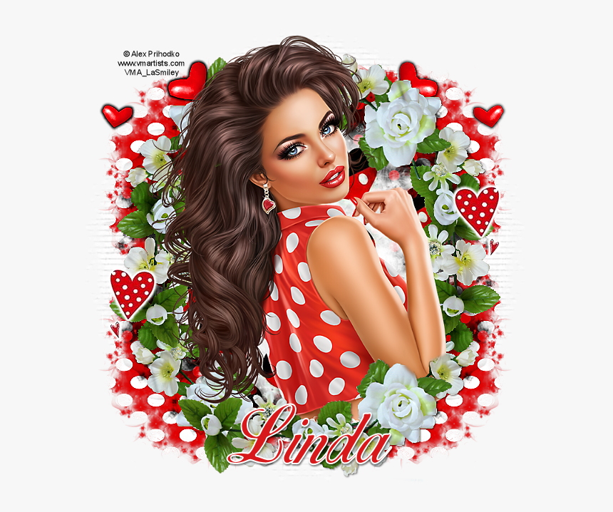 White Dots In Red Lady Alex Prihodko Linda - Garden Roses, HD Png Download, Free Download