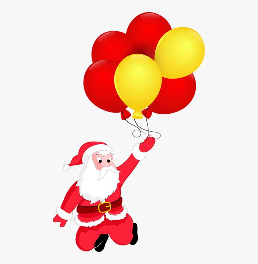 Gifs Tubes De Natal - Santa Claus Drawing With Balloons, HD Png Download, Free Download