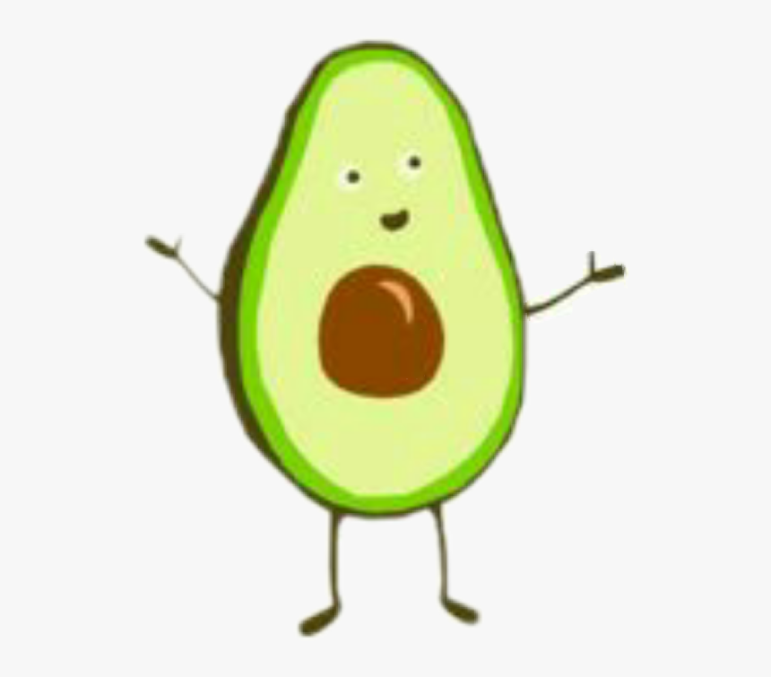 Trumblr Aguacate Sticker Verde - Avocado With A Smile, HD Png Download, Free Download