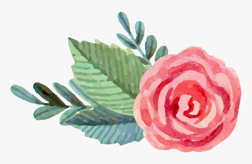 Pink And Green Watercolor Flowers , Png Download - Watercolor Flowers Png Green, Transparent Png, Free Download