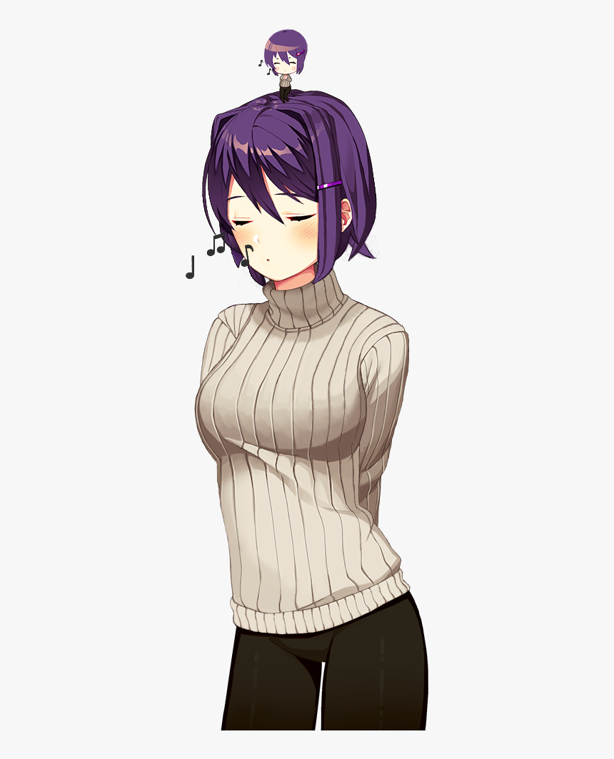 Yuri And Chibi Yuri Whistling A Song Ddlc Png Doki - Doki Doki Literature Club Sayori Sexy, Transparent Png, Free Download