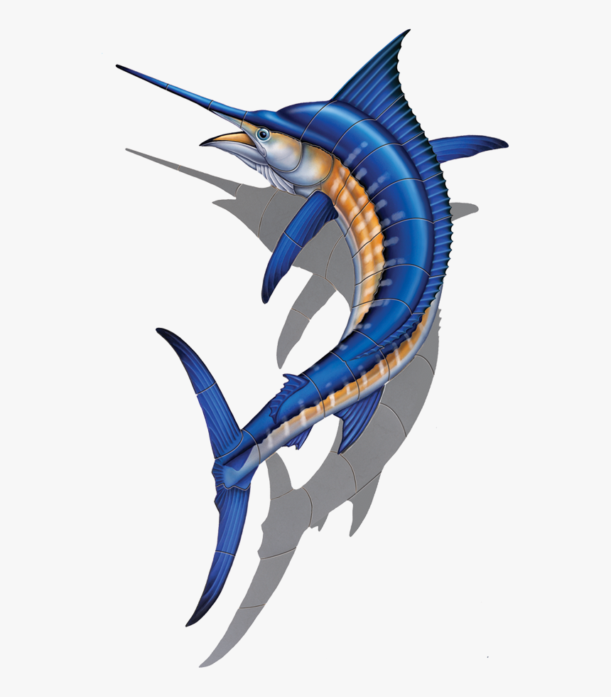 Porc Ma44 Sh Marlin With Shadow Copy - Sailfish Swimming Drawing, HD Png Download, Free Download