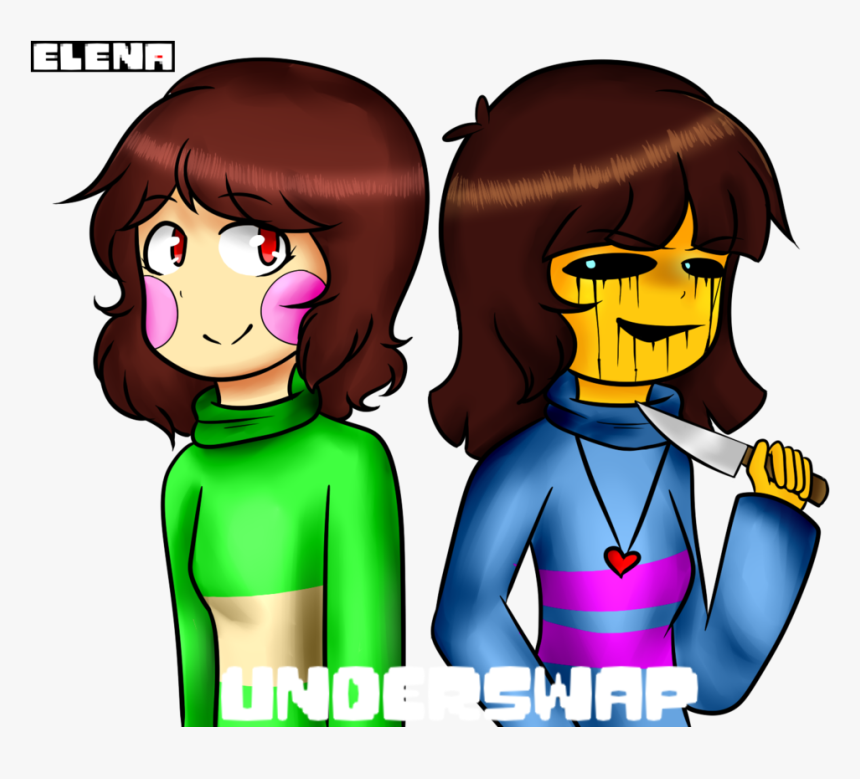 Underswapfriskxchara On Scratch Svg Free Library - Underswap Chara And Undertale Frisk, HD Png Download, Free Download