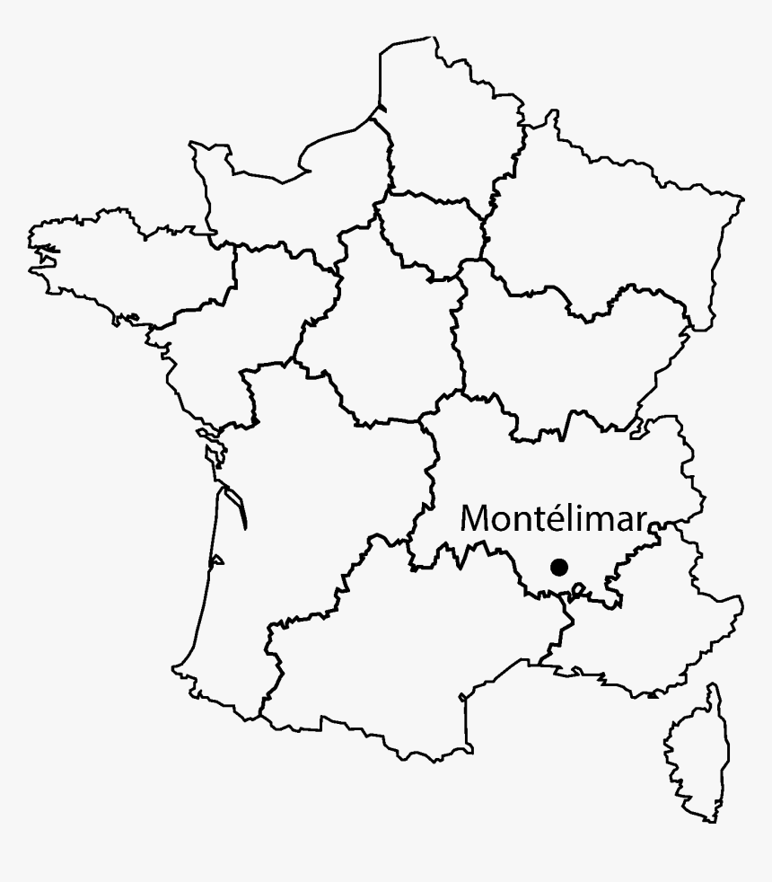 Montelimar On France Map"
 Class="img Responsive Owl - Fond De Carte France Nouvelles Régions, HD Png Download, Free Download