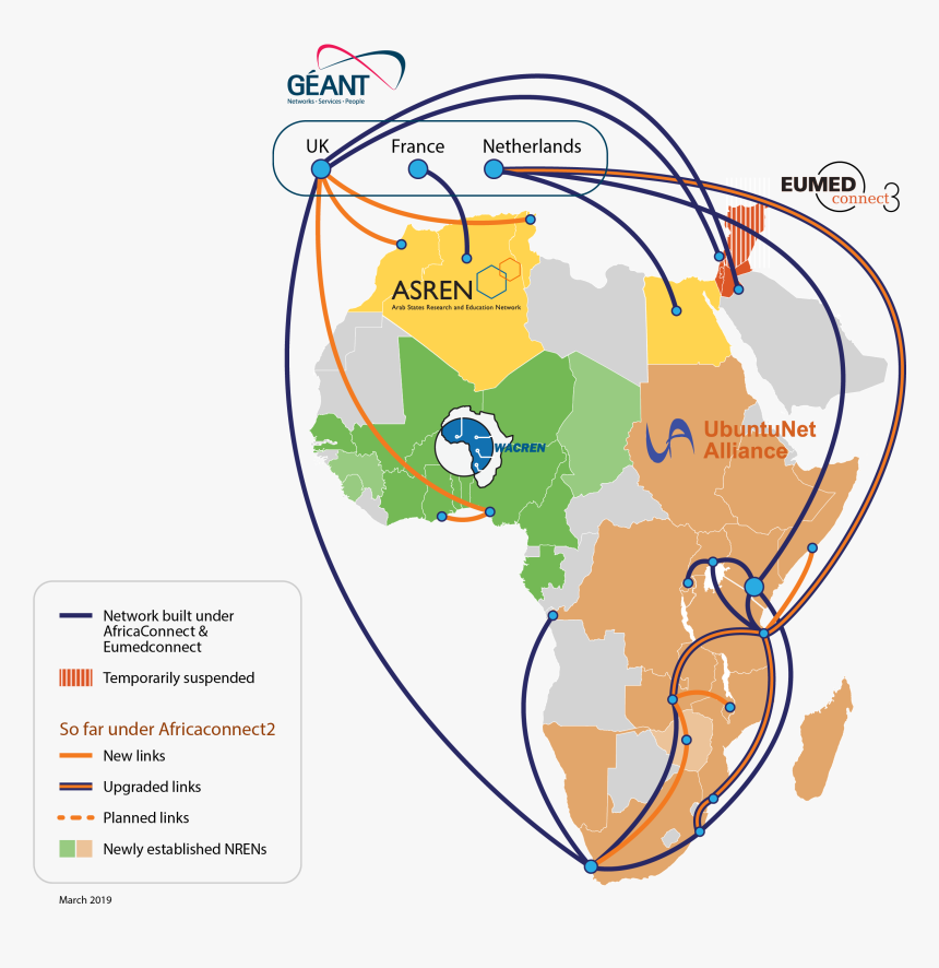 Africa Connect2 Map, HD Png Download, Free Download