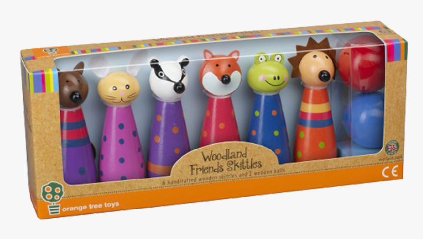 Set Of Wooden Woodland Friends Animal Skittles 3 Thumbnails - Orange Tree Toys Woodland Skittles Knock Down Wooden, HD Png Download, Free Download