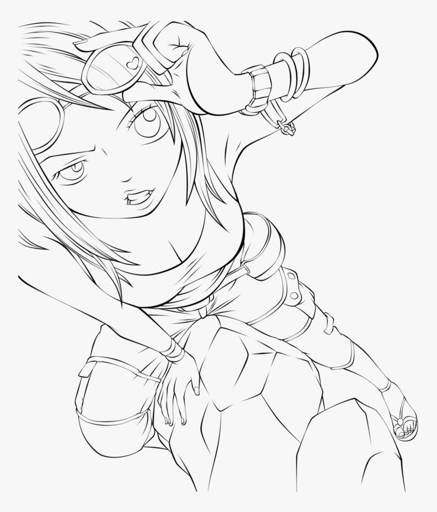 Fairy Tail Coloring Pages Anime Lucy - Line Art, HD Png Download, Free Download