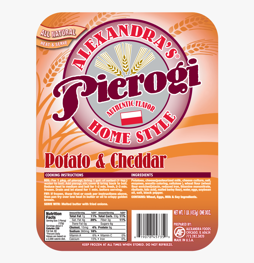 Potato And Cheddar Pierogi - Alexandra's Pierogi Potato And Cheese, HD Png Download, Free Download