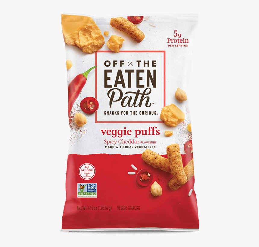 Veggie Puffs Spicy Cheddar - Off The Eaten Path Chickpea Veggie Crisp, HD Png Download, Free Download