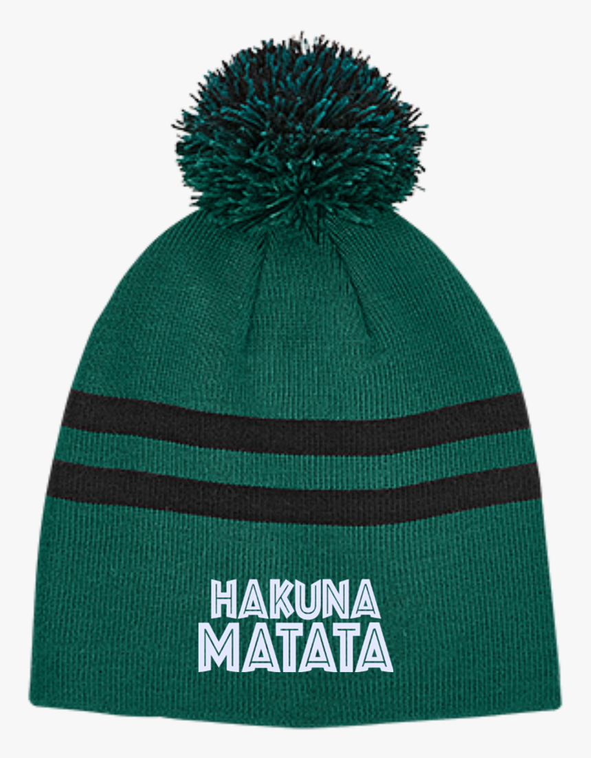 Hakuna Matata Tt122 Team 365 Striped Pom Beanie - Knit Cap, HD Png Download, Free Download
